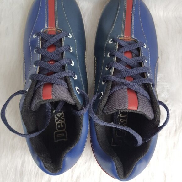 Dexter Bowling Shoes Vintage George Men USA 7.5 M Leather Blue Red Navy B2415-18